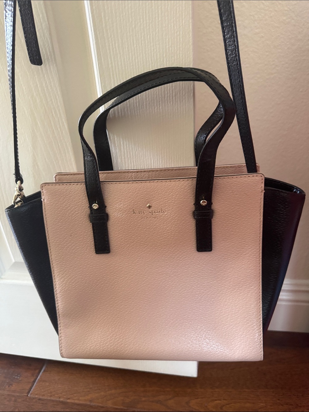 kate spade Two-Tone Pink and Black Leather Satchel
